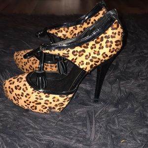 Leopard print high heels